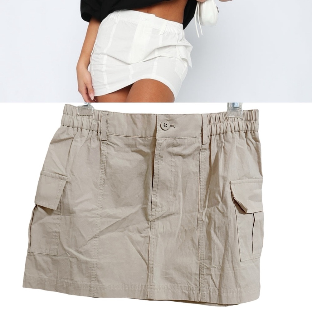 White Fox‎ Khaki Cargo Mini Skirt Sz S